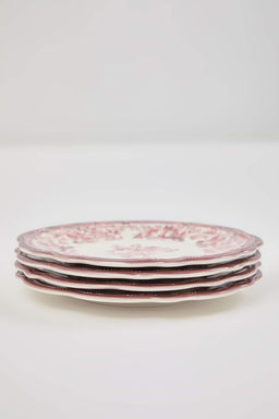 4lu Vintage Cicek Desenli Porselen Tatl? Tabag? Seti -K?rm?z? TPHAW26TBK00067 - Trendyolmilla фото 3