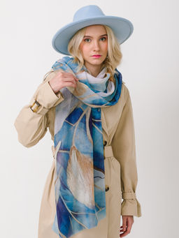 Большой, мягкий, тонкий и очень нежный двусторонний палантин с рисунком в стиле арт-деко - Tantino фото 8