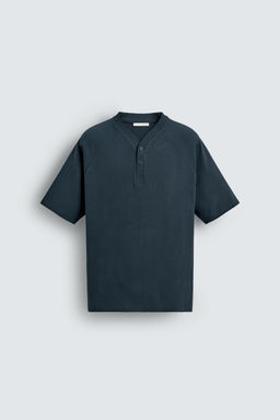 CAMISETA CUELLO POLO BASEBALL / Azul medio - Zara фото 7