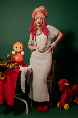 Юбка льняная 10-119а серебряный люрекс