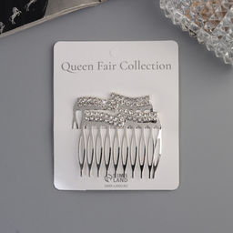 Цена за 2 шт. Гребень для волос QF «Медея», набор 2 шт., волны, 5×4 см, серебро