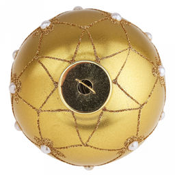 Елочная игрушка шар стеклянная д9,5см, зеленый металлик, ручная художественная роспись, подарочная упаковка (Россия) - Домашняя мода фото 4