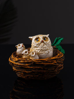 Фигурка полистоун «Совушки в гнезде», 7.5×10×9.2 см