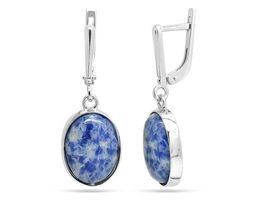 Серьги из серебра содалит, с1293
