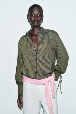 STRIPED SHIRT WITH BOWS - Zara фото 2