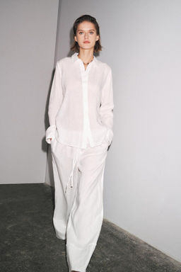 ZW COLLECTION 100% LINEN PALAZZO TROUSERS - Zara фото 18