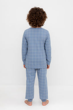 К 1637/серо-голубой,двойная клетка пижама дет - Crockid фото 5