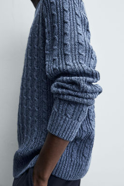 TEXTURED CABLE-KNIT SWEATER - Zara фото 6