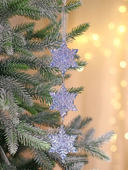 Ёлочная игрушка Зимнее волшебство. Снежинка подвесная, 235.5 см, голубой перелив фото 7