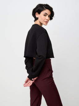 Оверсайз кроп-свитшот с вырезом сердце NEW - Fashion.love.story фото 3