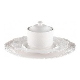 Сахарница фарфоровая с крышкой Walmer Vivien, 0.28 л, цвет белый  фото 3