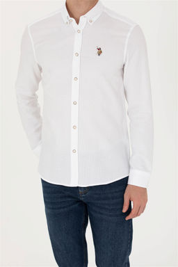 U. S. Polo Assn Мужская белая базовая рубашка с длинным рукавом - U.s. polo assn фото 13