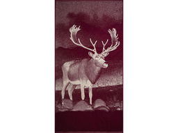 Полотенце махровое 6с102.413ж1 Фото-олень(кр.дерево1) 81х160см