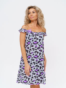 0014 Ночная сорочка "Сиреневый леопард"