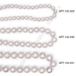 Бусины круглые на леске 6 мм (SF-8071) хлопковый жемчуг светлая пенка - Больше подарков фото 2