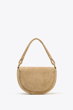 LEATHER DOUBLE STRAP CROSSBODY BAG - Zara фото 3