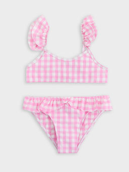Купальник для девочек раздельный розовый в клетку - Mark formelle фото 6