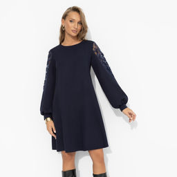 Платье с ажурными рукавами, Секрет любви (синее) - Charutti фото 2