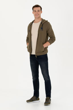 Мужской свитшот цвета хаки Неожиданная скидка в корзине