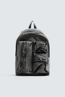 WASHED-EFFECT DENIM BACKPACK - Zara фото 3