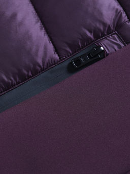 Куртка женская гибридная стёганая с капюшоном с графеновой подкладкой темно-фиолетового цвета 9626_1TF