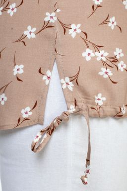 Туника штапель 4103/09/Бежевый, белый - Rise фото 2