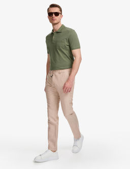 A__k Kahverengi Slim Fit Keten Kar___ml_ Pantolon