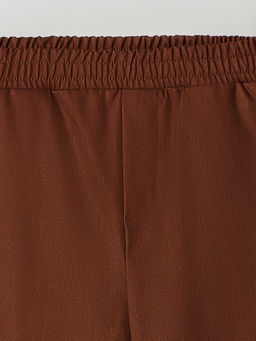 Брюки для мальчиков коричневые прямого кроя - Mark formelle фото 5