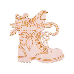 Заготовка для декорирования Mr. Carving ВД-1264 Подвеска Сапог с птичкой фанера 10 x 10 x 0.3 см