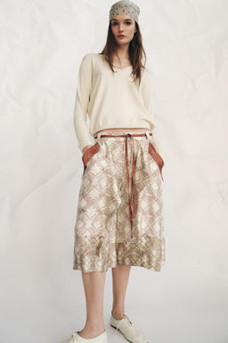 BERMUDA FLUIDA ESTAMPADA ZW COLLECTION / Crudo