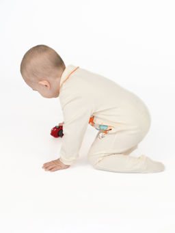 Комбинезон ясельный бежевый ростомер дино