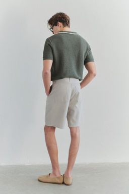 TRENDYOL MAN Limited Edition Erkek Tas Oversize Fit Gabardin Kemer Detayl? Sort & Bermuda TMNSS25SR00025 - Trendyolmilla фото 2
