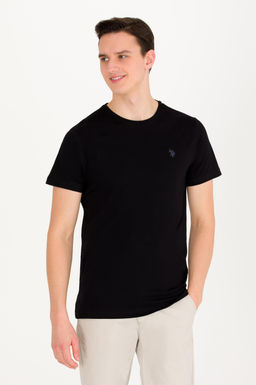 U. S. Polo Assn Мужская черная базовая футболка с круглым вырезом