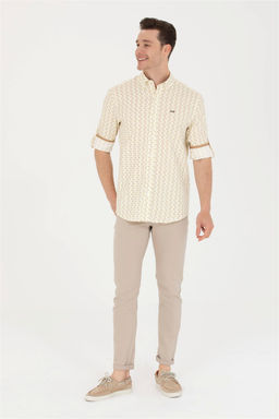 U. S. Polo Assn Мужская светло-желтая рубашка с длинным рукавом - U.s. polo assn фото 11