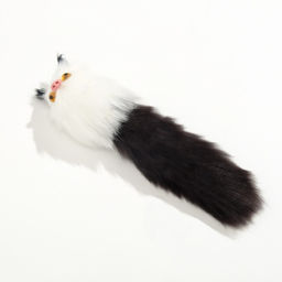 Игрушка для кошек Кот-дружок, искусственный мех, корпус 7 см, белая/чёрная - Simaland фото 4