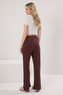 TRENDYOLMILLA Kahverengi More Sustainable Modal Ak?skan Kumasl? Straight Esnek Orme Pantolon TWOSS25PL00085  фото 5