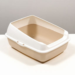 Лоток для кошек без сетки 50.5×39×23 см, бежевый