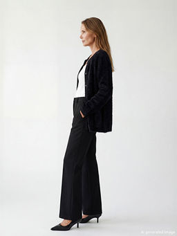 Bisiklet Yaka Sim Detayl? Kad?n Triko H?rka