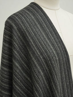 Шерсть пальтово-костюмная Твид Полосы цв.черный, ш.1.5м, шерсть-40%, п/э-60% - Купава фото 10
