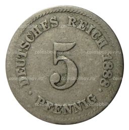 5 пфеннигов 1888 года J Германия