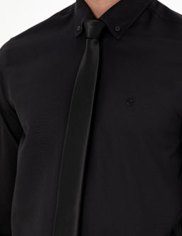 Siyah Slim Fit Uzun Kollu G_mlek