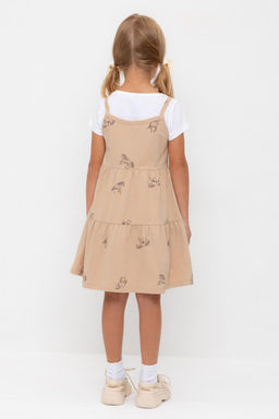 КР 5796/нежный бежевый,милые лошадки к567 сарафан для дев - Crockid фото 3