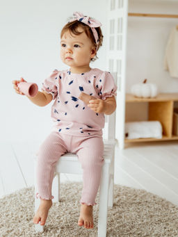 Лосины с волнистым краем Дымчатая роза 0+ - Bungly фото 3