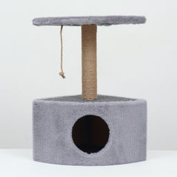 Домик для животных угловой, джут, 35 х 35 х 64 см, серый - Simaland фото 2