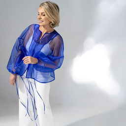 Жакет из полупрозрачной ткани Вершина восхищения (sky)