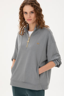 Женский серый меланжевый свитшот Неожиданная скидка в корзине - U.s. polo assn фото 3