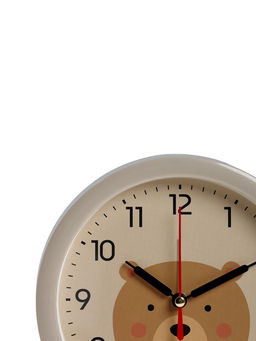 Будильник «Медвежонок», плавный ход, d=15 см, бежевый