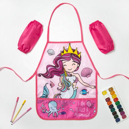Набор детский для творчества Этель Mermaid фартук 49 х 39 см и нарукавники