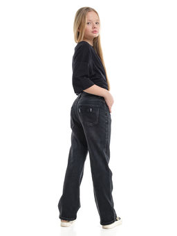 Джинсы чёрные для девочки 33-1095 черный - Mini maxi фото 6