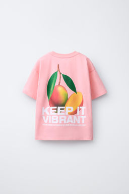CAMISETA ESTAMPADO / Rosa / Blanco